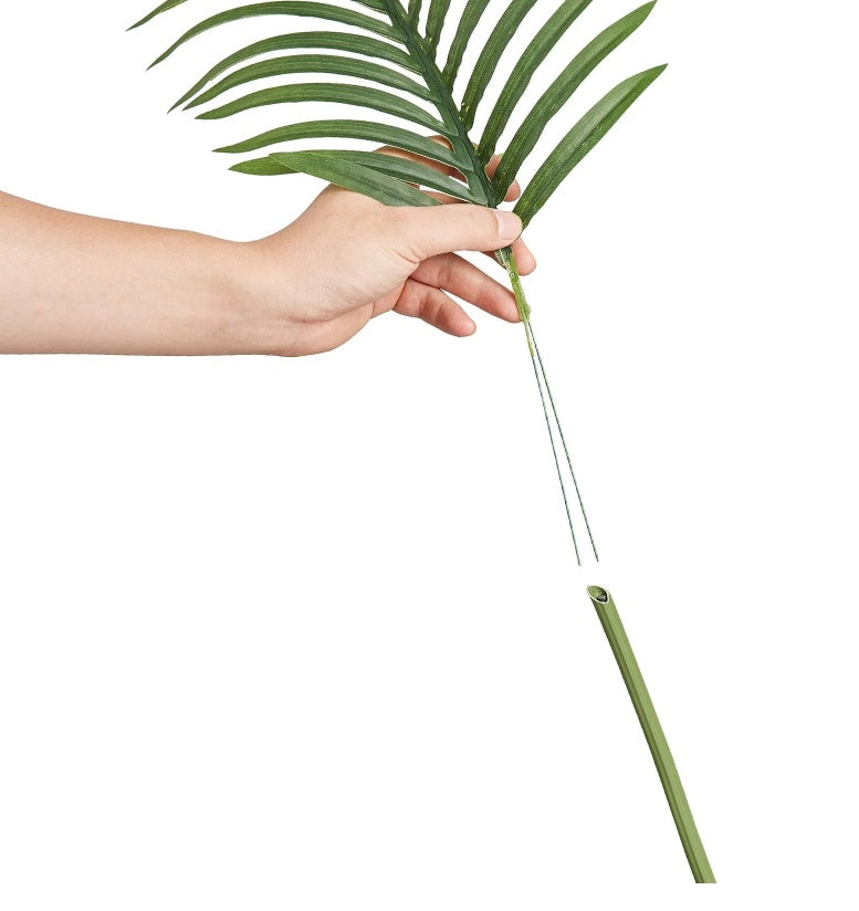 6.5 FT Artificial Gold Cane Palm Tree – Lifelike Indoor/Outdoor Faux Plant with Anti-Tip Base & Realistic Green Leaves