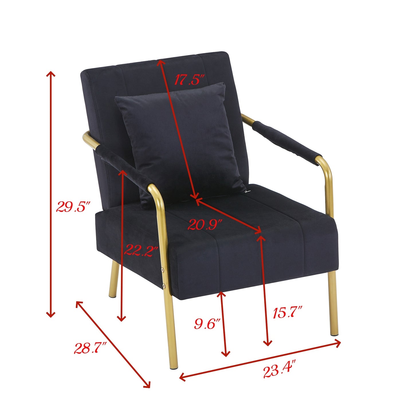 Modern Velvet Accent Chair for Living Room – High Backrest, Solid Wood Frame, Easy Assembly
