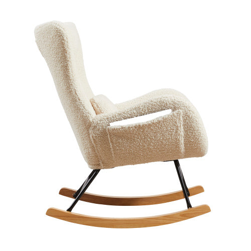 Rocking Chair Nursery, Modern Rocking Chair with High Backrest: