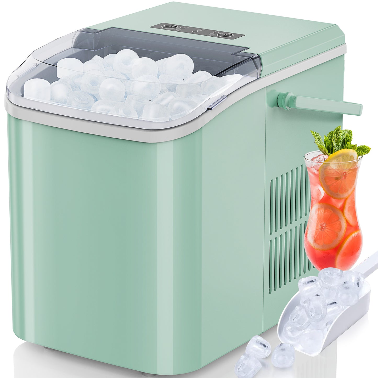Portable Ice Maker – Compact Countertop Ice Machine with 2 Ice Sizes & Self-Cleaning Function