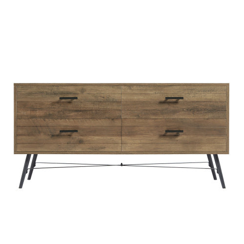 4-Drawer TV Cabinet – Rustic Walnut Finish