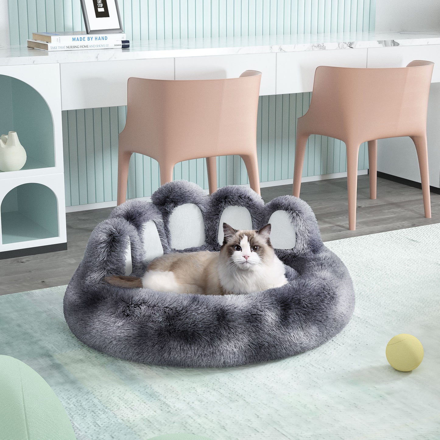 Bear Paw Dog Bed – Cozy Plush Pet Bed for Small & Medium Dogs and Indoor Cats
