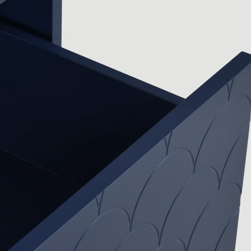 Solid Wood Bedside Table in Navy Blue