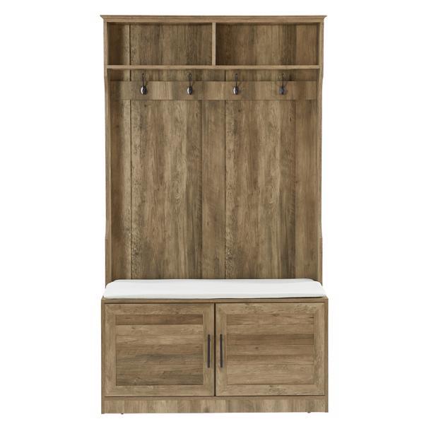 Modern Multi-Function Wardrobe & Storage Rack – Light Wood Finish