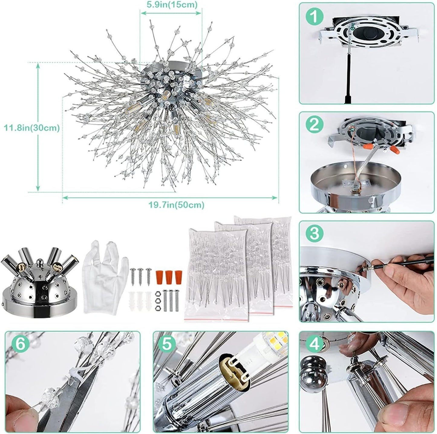 Crystal Recessed Chandelier