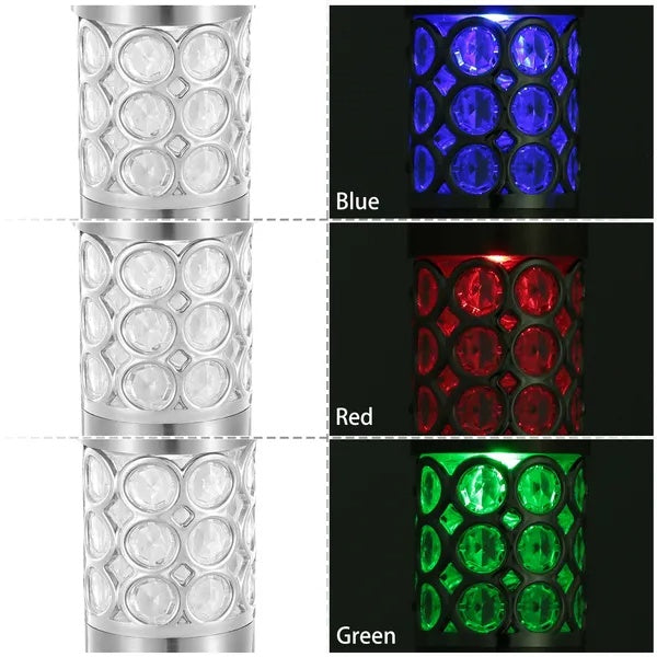 6-Pack Outdoor Solar RGB Garden Lights – Stainless Steel, IP44 Waterproof, Color-Changing Lawn and Landscape Lights