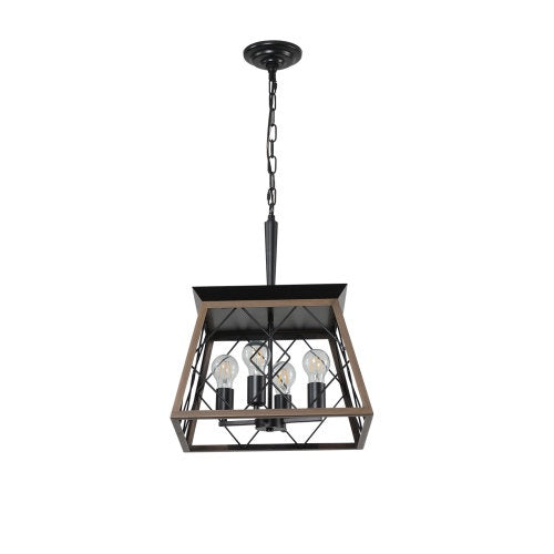 Farmhouse Chandelier – 4-Light Rustic Antique Pendant Light for Kitchen, Dining, Entryway