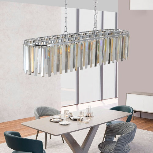 Modern Oval Crystal Chandelier – Luxury K9 Crystal Ceiling Light (Adjustable Chain)