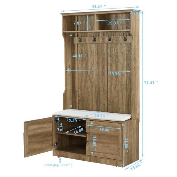Modern Multi-Function Wardrobe & Storage Rack – Light Wood Finish