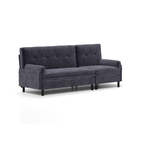 Modular Sectional Sofa Sleeper Couch with Chaise and Ottoman, Convertible U-Shaped Modular Sofa Set, Compressed Sponge, Dark Grey