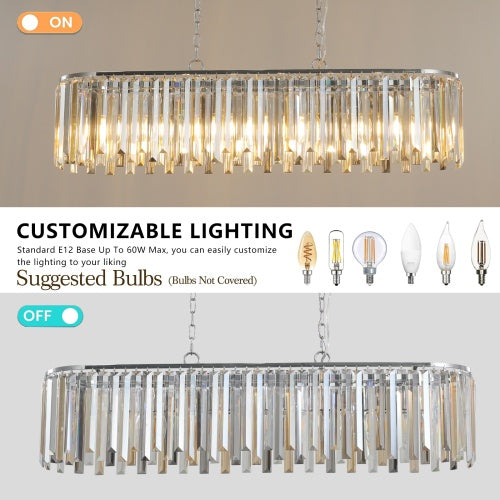 Modern Oval Crystal Chandelier – Luxury K9 Crystal Ceiling Light (Adjustable Chain)
