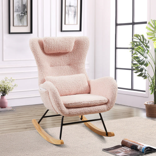 Rocking Chair Nursery, Modern Rocking Chair with High Backrest: