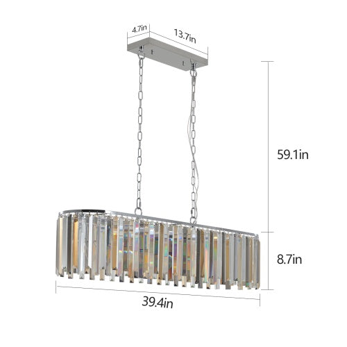 Modern Oval Crystal Chandelier – Luxury K9 Crystal Ceiling Light (Adjustable Chain)