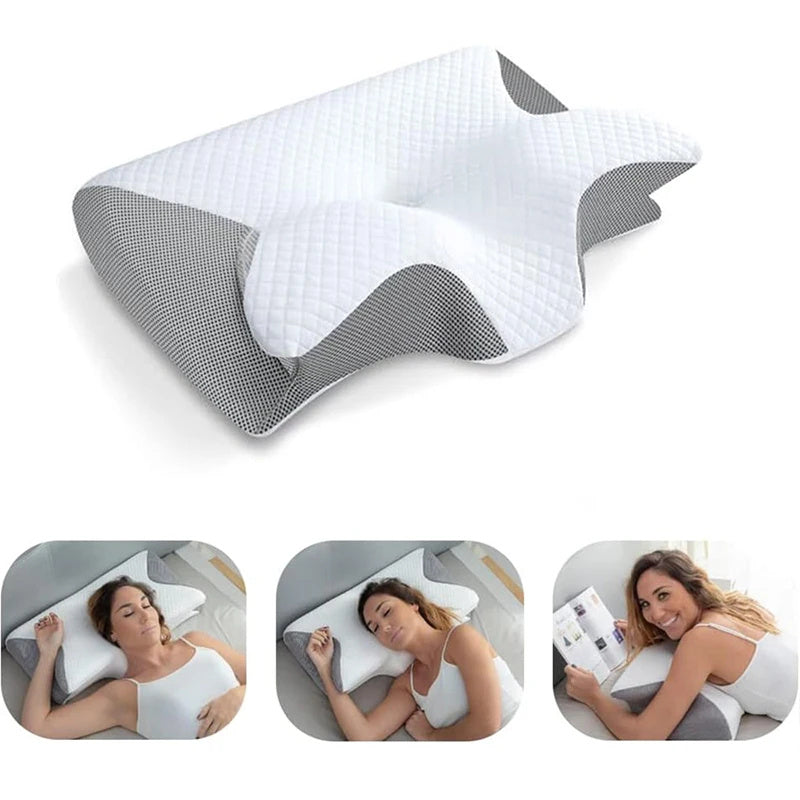 Ergonomic Memory Foam Neck Pillow – Contoured Support for Neck Pain Relief