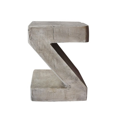 Modern Sculptural Concrete Side Table – Light Gray Brutalist Accent by Christopher Knight Home