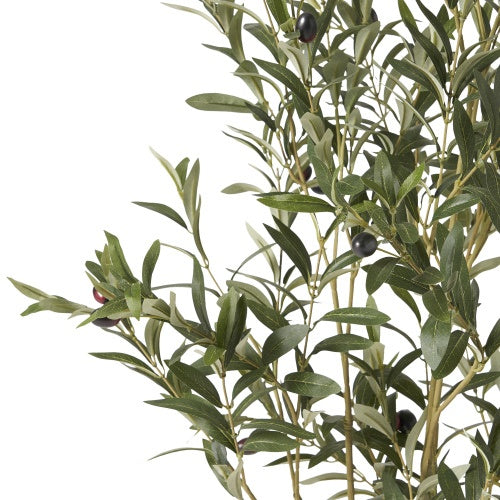 47" Artificial Olive Tree – Pre-Potted Faux Greenery for Small Spaces