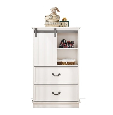 51'' Farmhouse Drawer Chest with Sliding Door