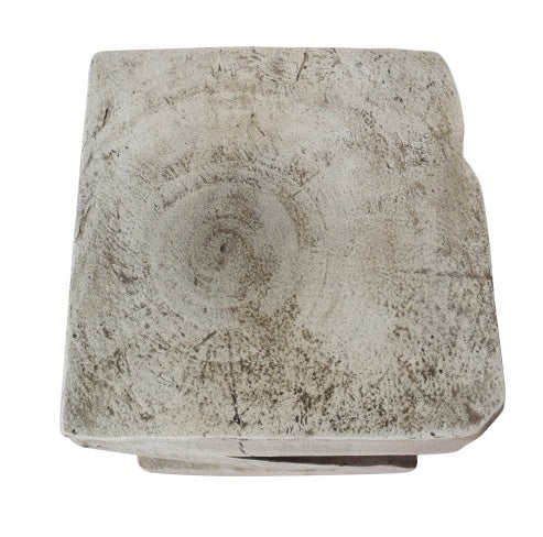 Modern Sculptural Concrete Side Table – Light Gray Brutalist Accent by Christopher Knight Home