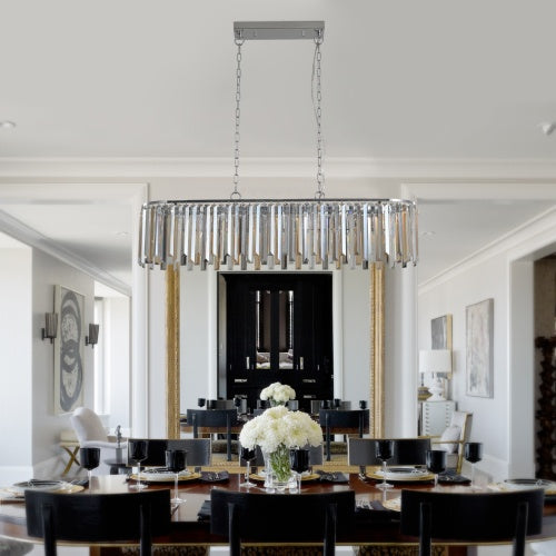 Modern Oval Crystal Chandelier – Luxury K9 Crystal Ceiling Light (Adjustable Chain)
