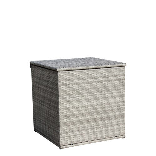4 Piece Patio Sectional Wicker Rattan Outdoor Furniture Sofa Set with Storage Box (Grey)