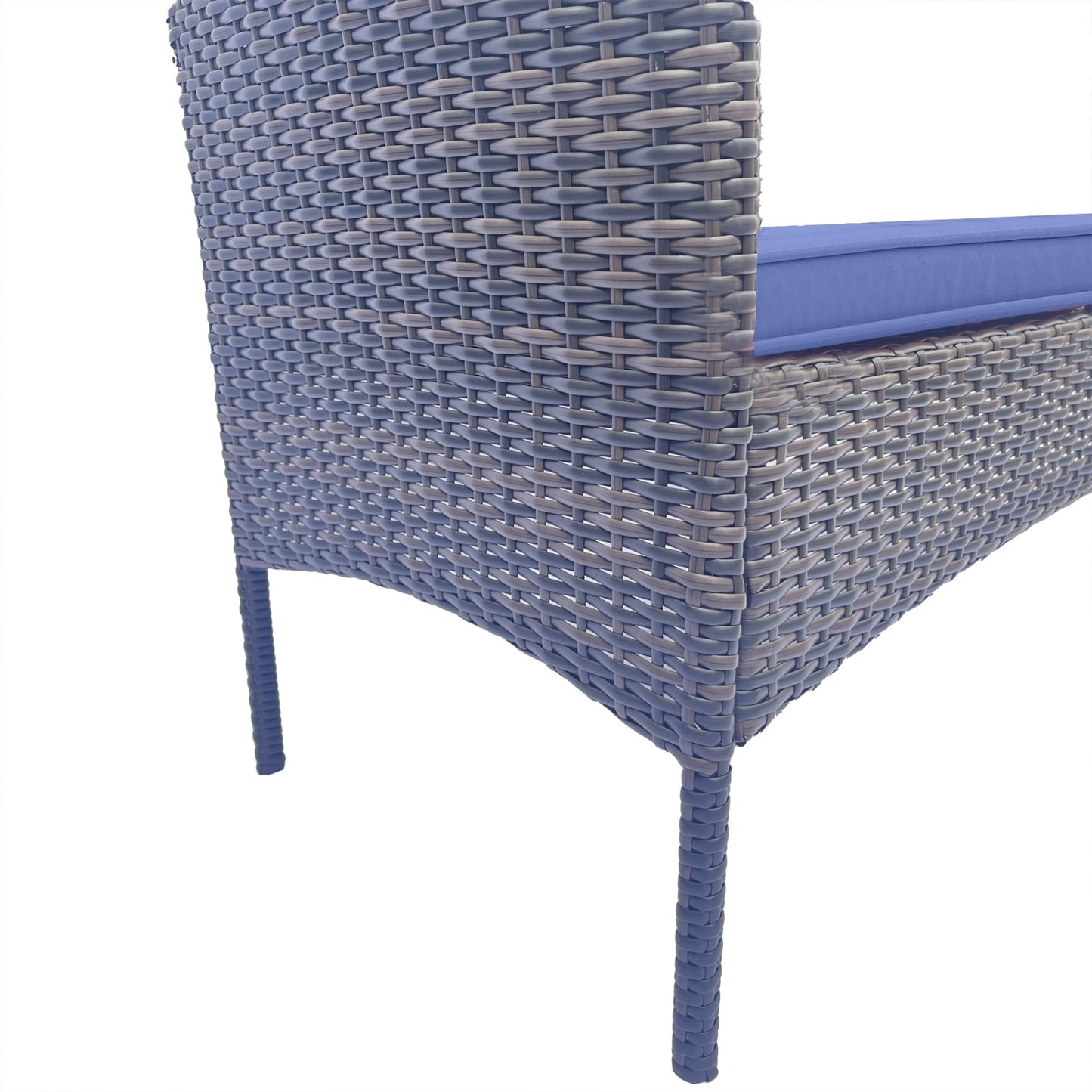 Wicker Patio Conversation Furniture Set – Blue & Brown | TrendyNest Collective
