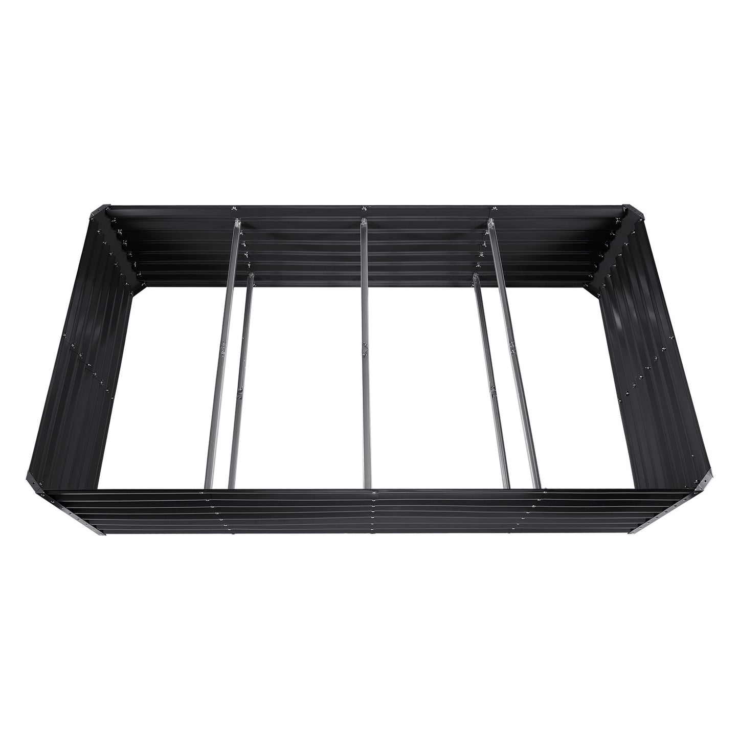94.5" Galvanized Metal Raised Garden Bed with Complete Planting Kit – Dark Gray
