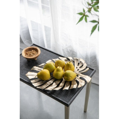 Gold Monstera Leaf Wall Décor – Aluminum Modern Wall Accent or Decorative Tray (18.9" x 13.4")