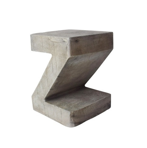 Modern Sculptural Concrete Side Table – Light Gray Brutalist Accent by Christopher Knight Home