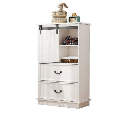 51'' Farmhouse Drawer Chest with Sliding Door