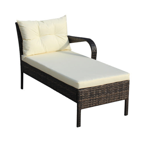 Outdoor Patio Conversation Set – 2-Piece Wicker Sectional Sofa with Cushions