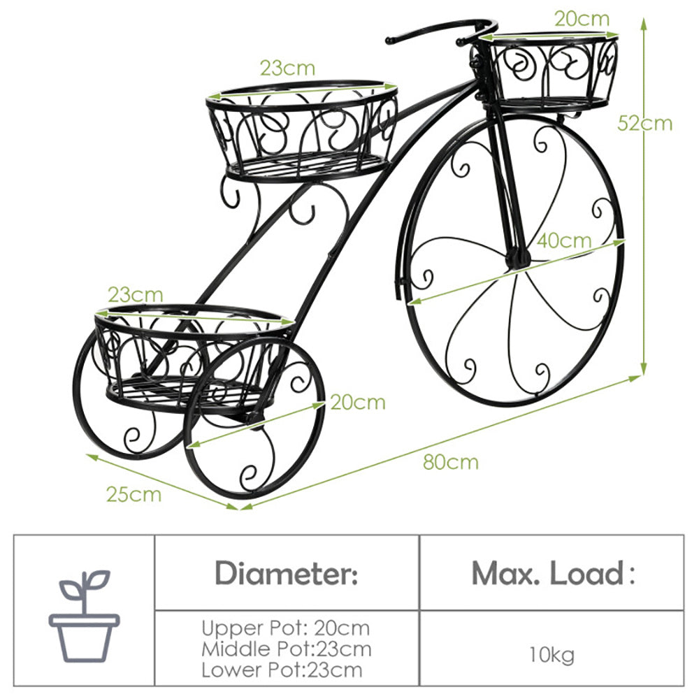 Tricycle Plant Stand – Parisian Style Flower Pot Cart Holder