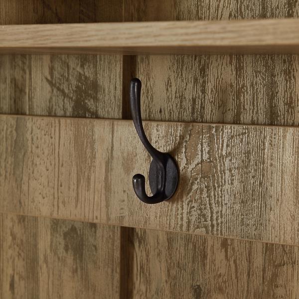 Modern Multi-Function Wardrobe & Storage Rack – Light Wood Finish