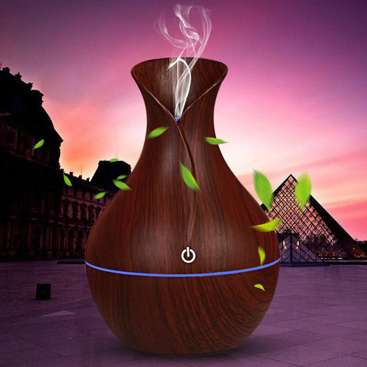 LED Ultrasonic Aroma Humidifier Essential Oil Diffuser - 7-Color LED Lights, Aromatherapy Air Purifier, Compact USB Diffuser for Home, Office, Yoga, and Relaxation