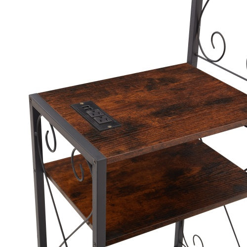 Queen Storage Headboard and 2 Nightstands – Antique Brown