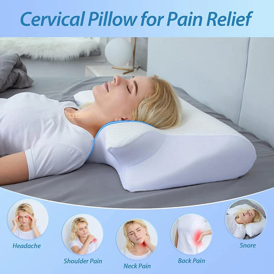 Ergonomic Memory Foam Neck Pillow – Contoured Support for Neck Pain Relief